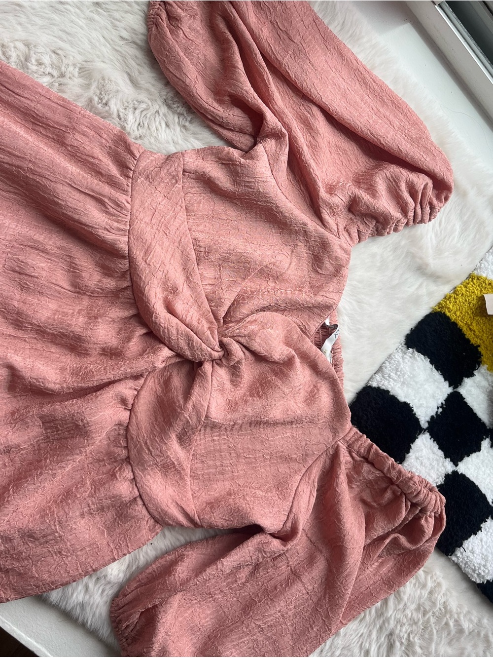 Only Dusty Rose Off-Shoulder Twist-Front Blouse